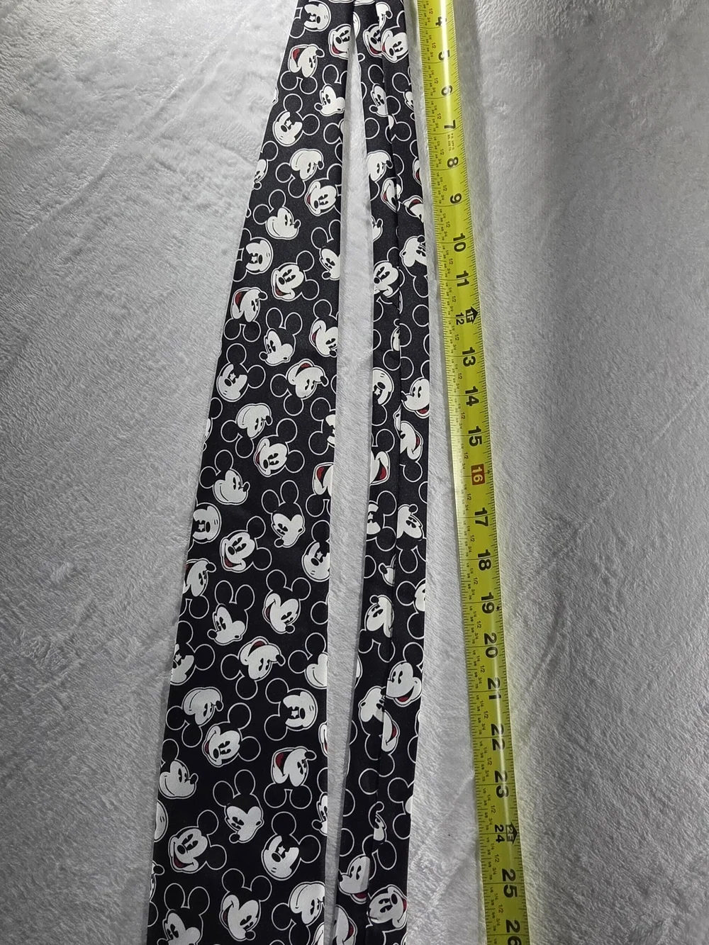 Vintage Disney Mickey Mouse Print Pattern Necktie Black White Red Men's A - 0116